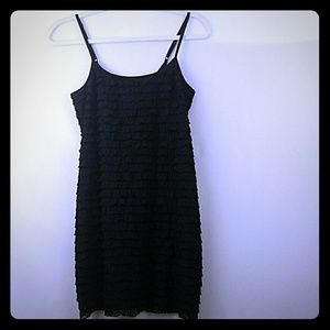 Free People Ruffle Mini Dress Black Size Mediun
